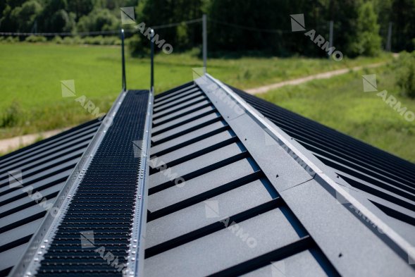 Самозащелкивающаяся кровля ARMO с карнизным подгибом Rooftop Бархат Zn275