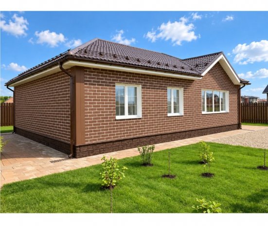 Фасадные панели Grand Line состаренный кирпич Design Plus каштан с песочным швом