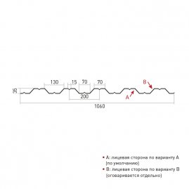 Профнастил НС35 Стинержи Стальной Кашемир 0,5 мм